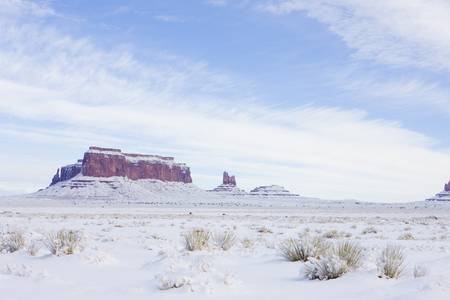Monument Valley National Park in winter, Utah-Arizona, USAの写真素材