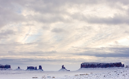 Monument Valley National Park in winter, Utah-Arizona, USAの写真素材