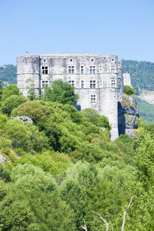 Alba-la-Romaine Castle, Rhone-Alpes, Franceの写真素材