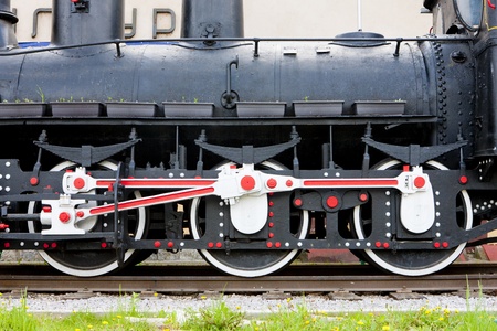 detail of steam locomotive, Visegrad, Bosnia and Hercegovina