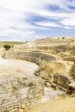 Roman Amphitheatre of Segobriga, Saelices, Castile-La Mancha, Spainの写真素材