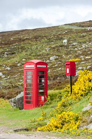 telephone booth and letter box near Laid, Scotland