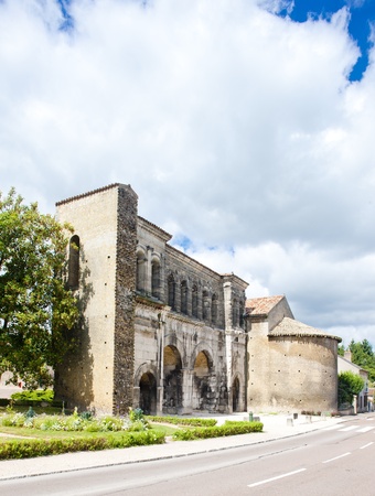 Porte Saint Andre, Autun, Burgundy, Franceの写真素材