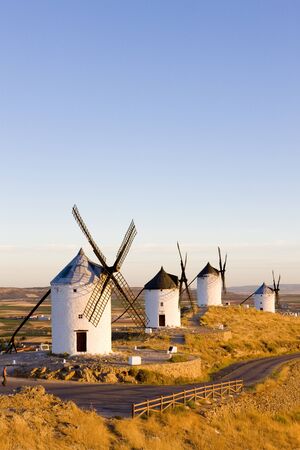 windmills, Consuegra, Castile-La Mancha, Spainの写真素材