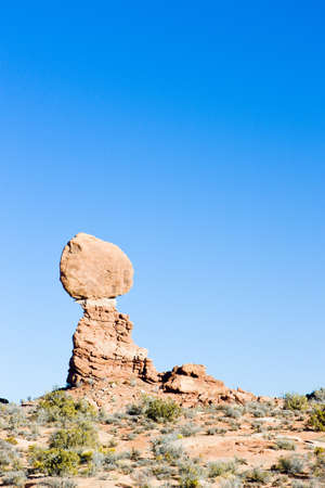 Balanced Rock, Arches National Park, Utah, USAの写真素材
