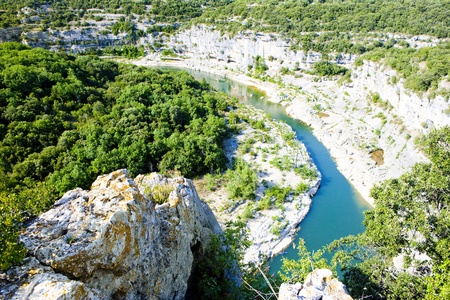 Ardeche Gorge, Rhone-Alpes, Franceの写真素材