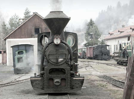 steam locomotive, Ciernohronska Railway, Slovakiaの写真素材