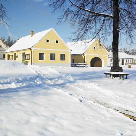 Holasovice in winter, Czech Republicの写真素材