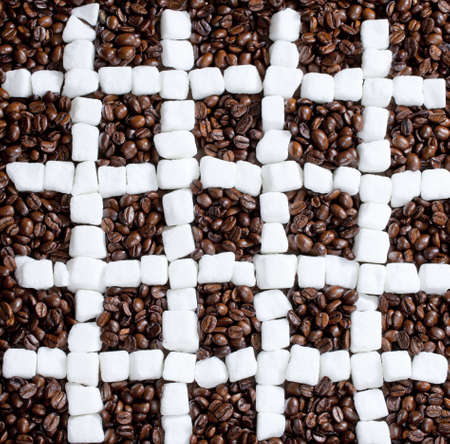 still life of coffee and sugarの写真素材