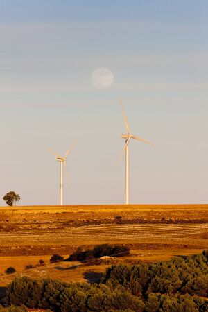 wind turbines, Castile and Leon, Spainの写真素材