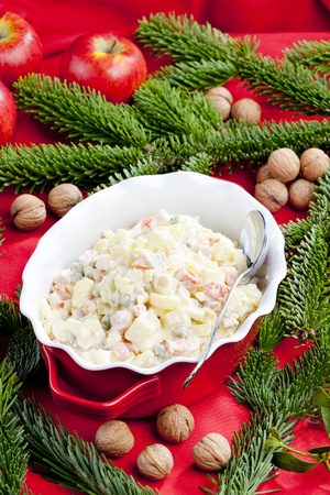 traditional Czech Christmas potato saladの写真素材