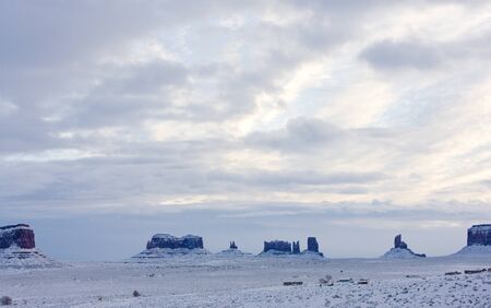 Monument Valley National Park in winter, Utah-Arizona, USAの写真素材