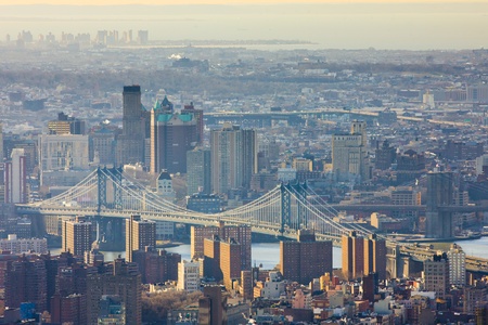 Manhattan Bridge, view of from The Empire State Building, New York, USAのeditorial素材