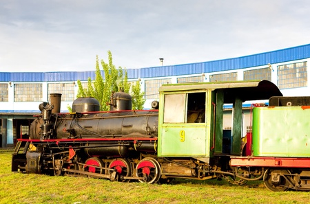 steam locomotive in depot, Kostolac, Serbiaのeditorial素材