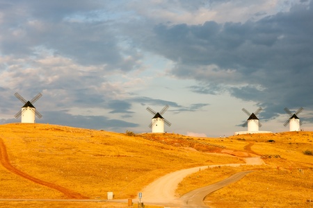 windmills, Alcazar de San Juan, Castile-La Mancha, Spain