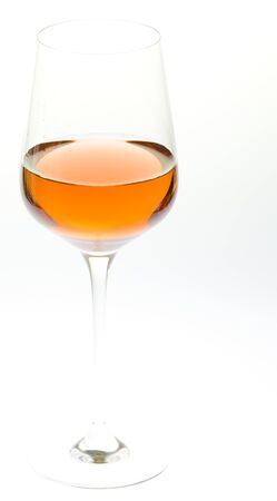 wineglass with rosé wineの写真素材