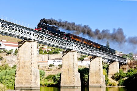 steam train in Douro Valley, Portugalのeditorial素材