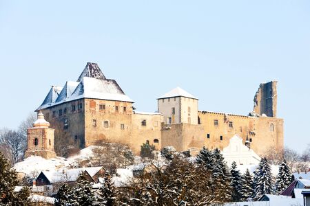 Lipnice nad Sazavou Castle in winter, Czech Republicのeditorial素材
