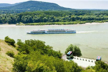 cruise ship oan Danuba River, Slovakiaのeditorial素材