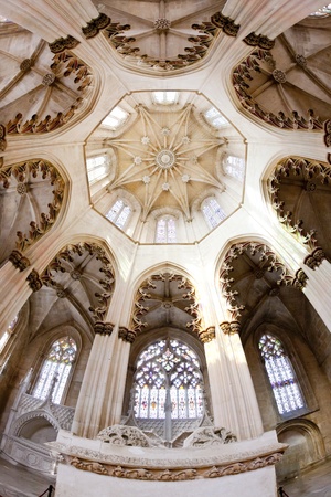 interior of Santa Maria da Vitoria Monastery, Batalha, Estremadura, Portugalのeditorial素材