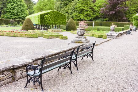 Italian garden of Glamis Castle, Angus, Scotlandのeditorial素材