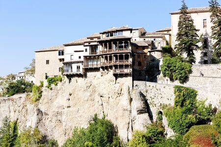 hanging houses, Cuenca, Castile-La Mancha, Spainの写真素材