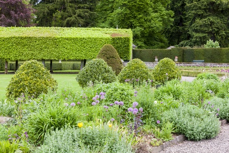 Italian garden of Glamis Castle, Angus, Scotlandの写真素材