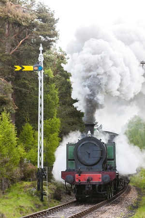 steam train, Strathspey Railway, Highlands, Scotlandの写真素材
