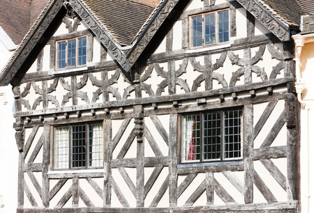 half timbered house, Ludlow, Shropshire, Englandの写真素材