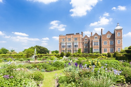 Hatfield House with garden, Hertfordshire, Englandのeditorial素材