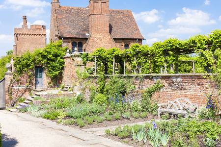 garden of Hatfield House, Hertfordshire, Englandのeditorial素材