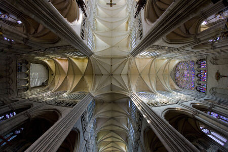 interior of Cathedral Notre Dame, Amiens, Picardy, Franceのeditorial素材