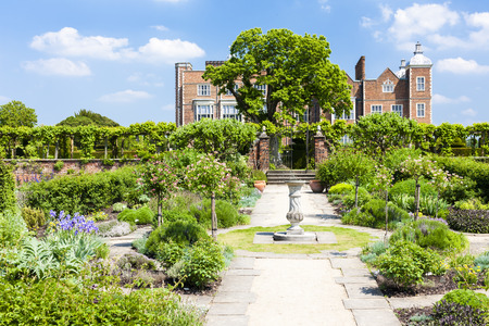Hatfield House with garden, Hertfordshire, Englandのeditorial素材