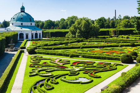 Flower garden of Kromeriz Palace, Czech Republicの写真素材