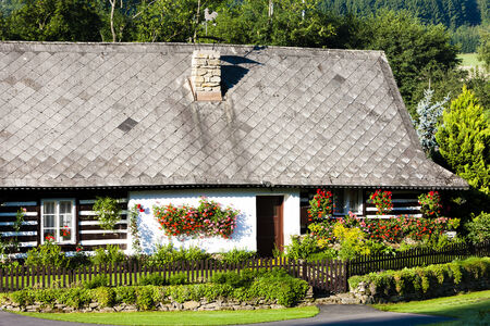 cottage with plants, Czech Republicのeditorial素材