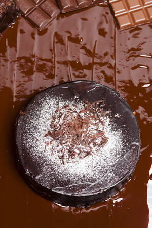 still life of chocolate with chocolate cakeの写真素材