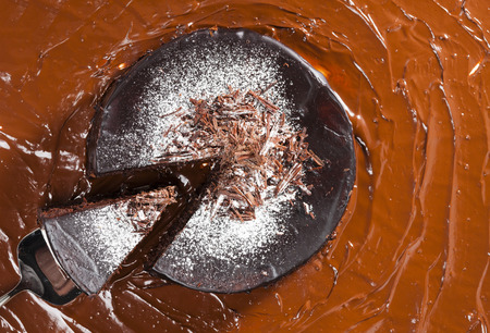 still life of chocolate with chocolate cake