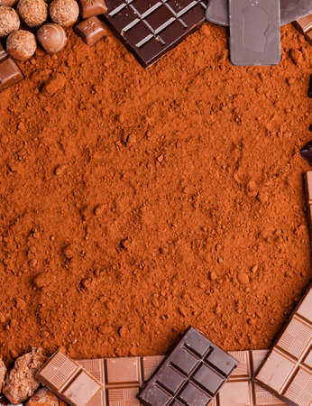 still life of chocolate in cocoa