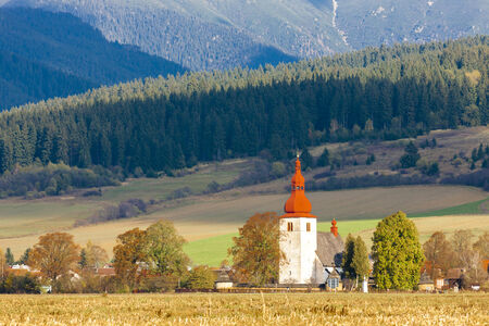 fortified church in Liptovske Matiasovce, Slovakiaの写真素材