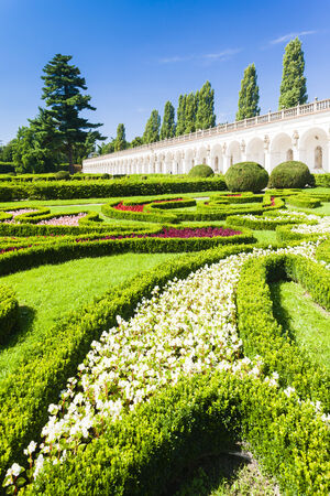 Flower garden of Kromeriz Palace, Czech Republicのeditorial素材