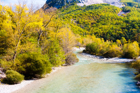 valley of river Verdon in autumn, Provence, Franceの写真素材