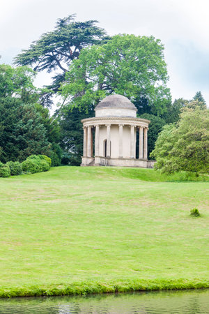 Temple of Ancient Virtue, Stowe, Buckinghamshire, Englandの写真素材