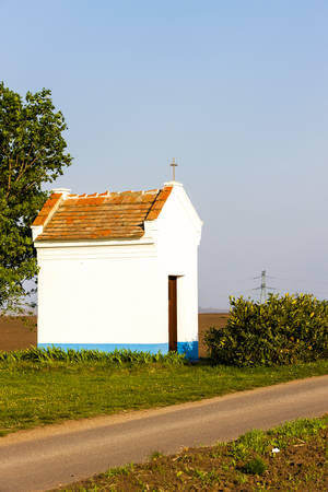 chapel near Stary Poddvorov, Czech Republicの写真素材