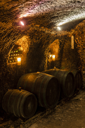 wine cellar in Velka Trna, Tokaj wine region, Slovakiaの写真素材