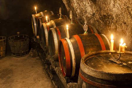 wine cellar in Velka Trna, Tokaj wine region, Slovakiaの写真素材