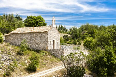 chapel in Le Ventouret, Provence, Franceの写真素材