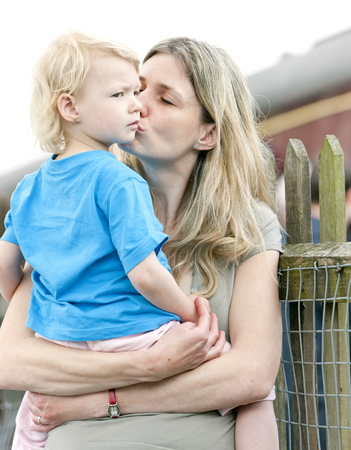 portrait of mother with her little daughterの写真素材