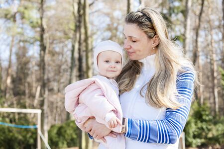 portrait of mother with little daughter
