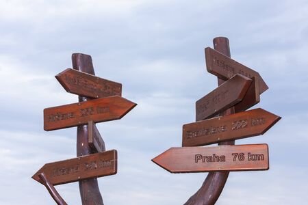 guideposts in Cihost, Czech Republicの写真素材