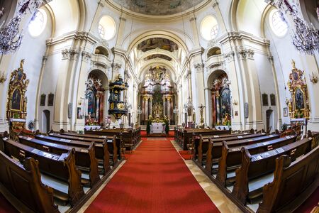 interior of pilgrimage church, Maria Dreieichen, Lower Austria, Austriaのeditorial素材